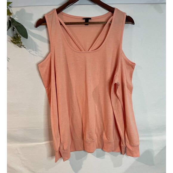Torrid Women's Peach Racerback Tank Top Size 0 Polyester Rayon Blend - Picture 1 of 13